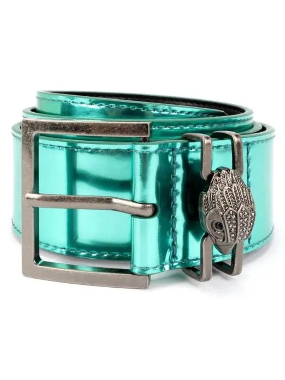 Kurt Geiger | Metallic Teal Leather Belt